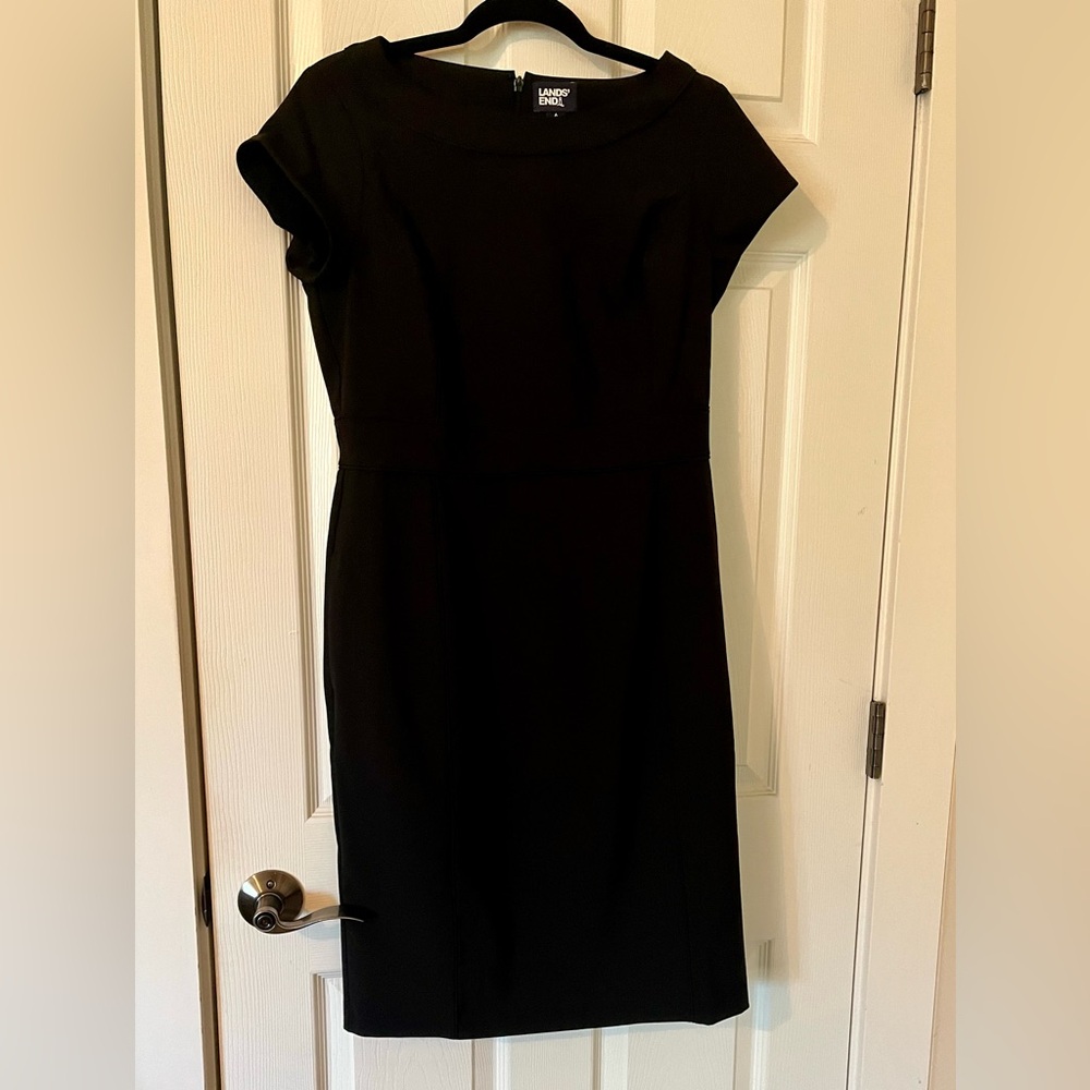 Lands' End Classic Black Midi Dress